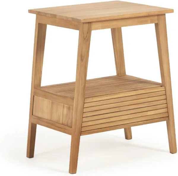 Kuveni, Hocker für das Badezimmer, natur, H80x70x50 cm, Massivholz