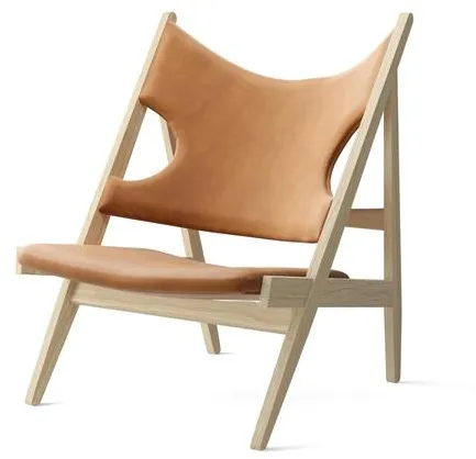 Audo Knitting Polsterstuhl Eiche Natur/Dunes Cognac