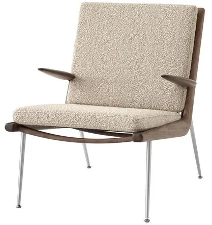 &Tradition Boomerang HM2 Sessel Nussbaum/Karakorum 003/Stahl