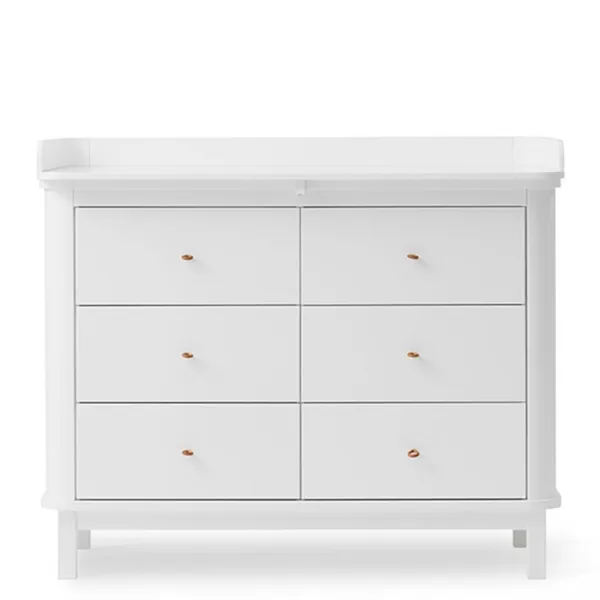 Oliver Furniture Wood Wickelkommode m. 6 Schubladen Weiß
