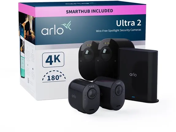 Arlo Ultra 2 4K UHD Wire-Free Security Camera System - 2 Camera