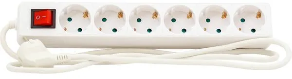 Steckdosenleiste mit Schalter 6 Steckdosen mit Erdung 1,5m 3G1