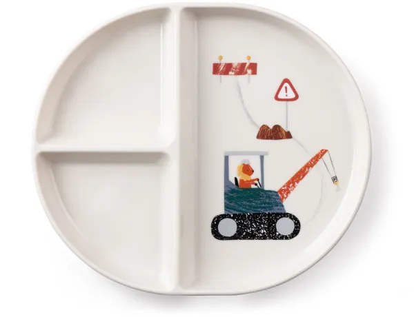 Tastii, Teller mit 3 Fächern, Busy Builders